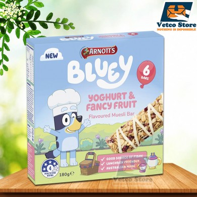 Bánh Ngũ Cốc Arnott's Bluey Yoghurt & Fancy Fruit Flavoured Muesli Bar 180g